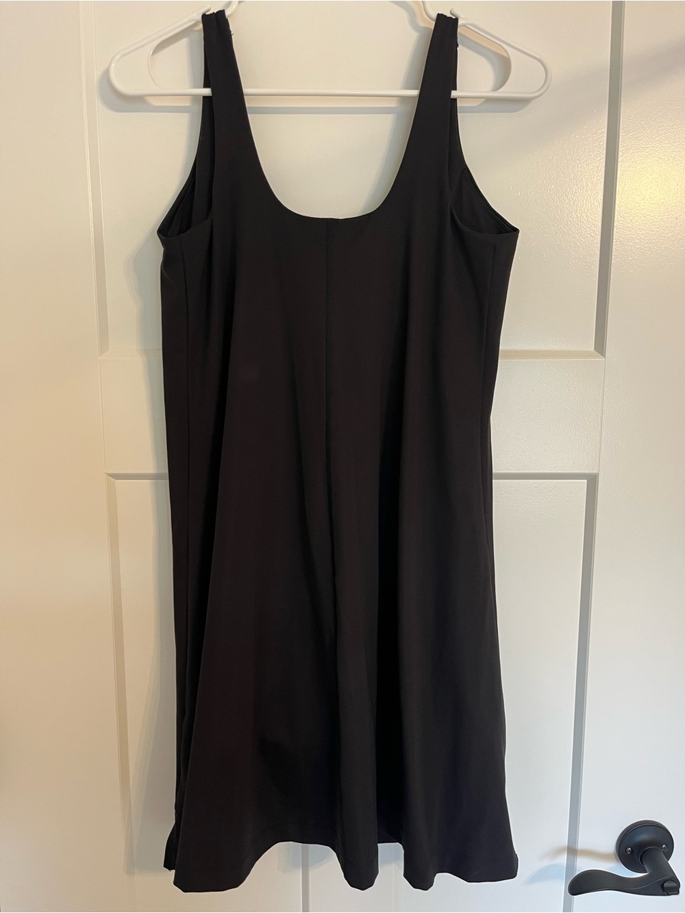 Old Navy PowerSoft Square-Neck Athletic Dress Black Built-In-Bra Size L - Picture 2 of 3